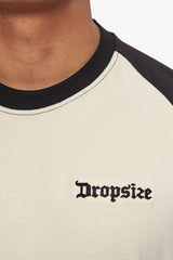 HEAVY COLOURED ARMS T-SHIRT COCONUT MILK/ BLACK