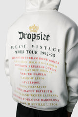 HEAVY OVERSIZE VINTAGE TOUR HOODIE CREAM WHITE