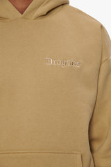 HEAVY OVERSIZE EMBO HOODIE LIGHT BROWN