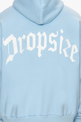 HEAVY BACKLOGO HOODIE BABY BLUE / WHITE