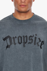 HEAVY OVERSIZE LOGO PUFFER PRINT T-SHIRT WASHED GREY