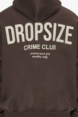 HEAVY OVERSIZE CRIME CLUB HOODIE CHOCOLATE