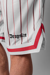 LOGO STRIPE MESH SHORT WHITE