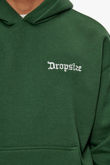 HEAVY OVERSIZE EMBO HOODIE DARK GREEN