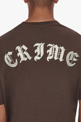 HEAVY OVERSIZE CRIME T-SHIRT CHOCOLATE BROWN