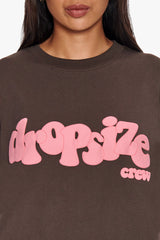 HEAVY CREW T-SHIRT CHOCOLATE/ PINK
