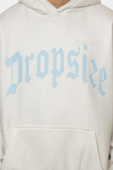 HEAVY OVERSIZE LOGO DESIGN HOODIE WASHED WHITE