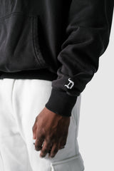 SUPER HEAVY OVERSIZE BLANK HOODIE WASHED BLACK