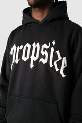 HEAVY OVERSIZE PUFFER PRINT HOODIE WASHED BLACK