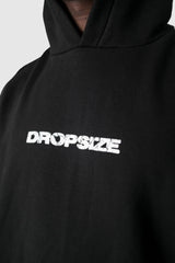 HEAVY OVERSIZE MOON DESIGN HOODIE WASHED BLACK