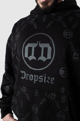 HEAVY OVERSIZE ALLOVER HOODIE BLACK