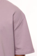 HEAVY OVERSIZE METAL PATCH BASIC T-SHIRT PINK