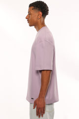 HEAVY OVERSIZE METAL PATCH BASIC T-SHIRT PINK