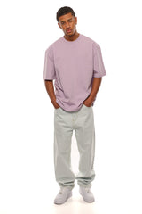 HEAVY OVERSIZE METAL PATCH BASIC T-SHIRT PINK