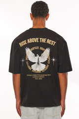 HEAVY OVERSIZE RISE ABOVE T-SHIRT BLACK