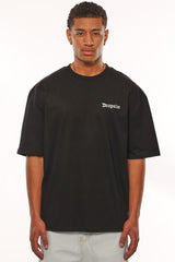 HEAVY OVERSIZE LOGO CIRCLE T-SHIRT BLACK