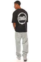 HEAVY OVERSIZE LOGO CIRCLE T-SHIRT BLACK