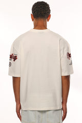 HEAVY OVERSIZE MOTORSPORT T-SHIRT CREAM