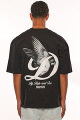HEAVY OVERSIZE FLY HIGH T-SHIRT BLACK