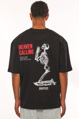 HEAVY OVERSIZE HEAVEN CALLING T-SHIRT BLACK