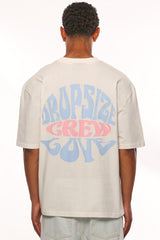 HEAVY OVERSIZE CREW LOVE T-SHIRT CREAM WHITE