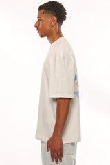 HEAVY OVERSIZE CREW LOVE T-SHIRT CREAM WHITE