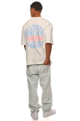 HEAVY OVERSIZE CREW LOVE T-SHIRT CREAM WHITE