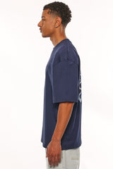 HEAVY OVERSIZE CREW LOVE T-SHIRT BLACK IRIS