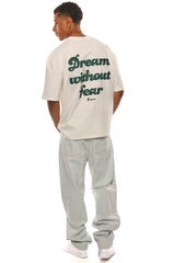HEAVY OVERSIZE DREAM WITHOUT FEAR T-SHIRT CREAM WHITE