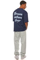 HEAVY OVERSIZE DREAM WITHOUT FEAR T-SHIRT BLACK IRIS
