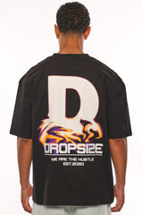 HEAVY OVERSIZE MELTING LOGO T-SHIRT BLACK