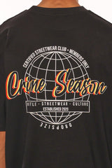 HEAVY OVERSIZE STREETWEAR CLUB T-SHIRT BLACK