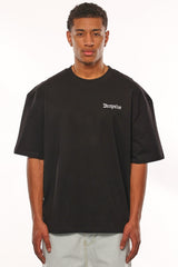 HEAVY OVERSIZE STREETWEAR CLUB T-SHIRT BLACK