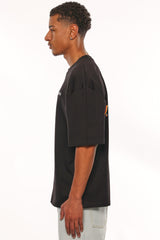 HEAVY OVERSIZE STREETWEAR CLUB T-SHIRT BLACK