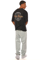 HEAVY OVERSIZE STREETWEAR CLUB T-SHIRT BLACK