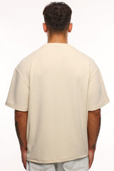 HEAVY OVERSIZE WAFFLE  T-SHIRT BEIGE