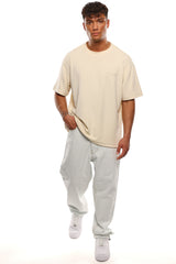 HEAVY OVERSIZE WAFFLE  T-SHIRT BEIGE