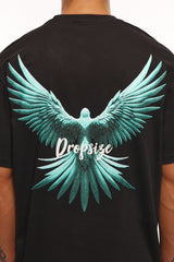 HEAVY OVERSIZE BACK WING T-SHIRT BLACK