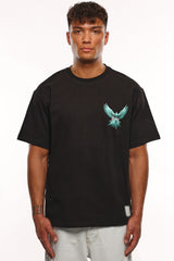 HEAVY OVERSIZE BACK WING T-SHIRT BLACK