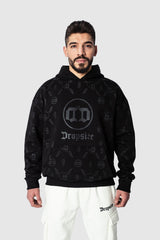 HEAVY OVERSIZE ALLOVER HOODIE BLACK