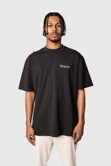 HEAVY OVERSIZE LEGENDS NEVER DIE T-SHIRT WASHED BLACK
