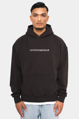MOBILE PHONE DESIGN HOODIE WASHED BLACK
