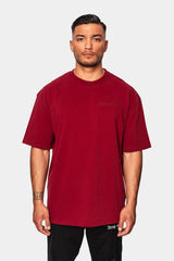 SUPER HEAVY OVERSIZE EMBO T-SHIRT BURGUNDY