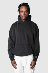 SUPER HEAVY OVERSIZE BLANK HOODIE WASHED BLACK