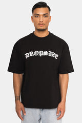 SUPER HEAVY FRONT EMBO T-SHIRT BLACK