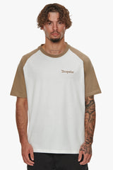 HEAVY COLOURED ARMS T-SHIRT SILVERMINK/ CREAM