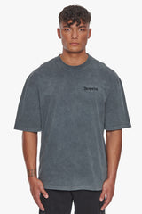 HEAVY OVERSIZE EMBO T-SHIRT WASHED GREY
