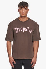HEAVY OVERSIZE LOGO T-SHIRT CHOCOLATE BROWN