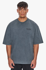 HEAVY OVERSIZE BACKPRINT T-SHIRT WASHED GREY