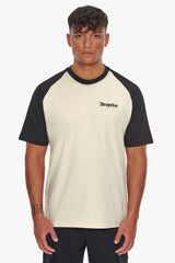 HEAVY COLOURED ARMS T-SHIRT COCONUT MILK/ BLACK